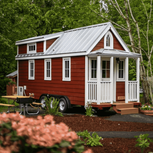 FVX-765 Tiny Mobile Home On Wheels With Bedroom, Bathroom & Kitchen (171 sq ft)
